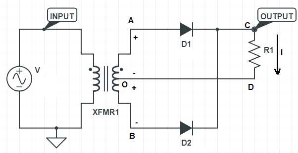 full wave rectification circuit diagram