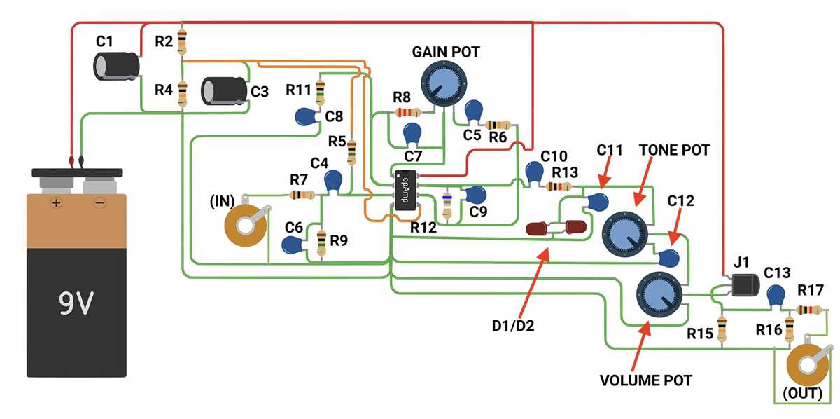 guitar effect schematic diagram