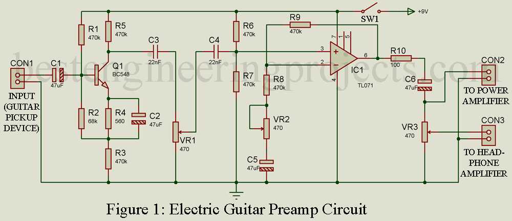 guitar preamp circuit diagram