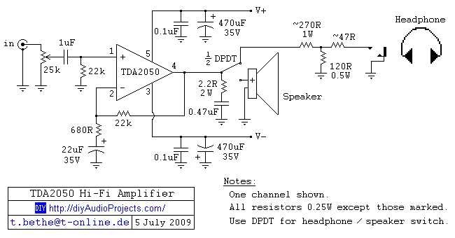 hifi amplifier schematic diagram