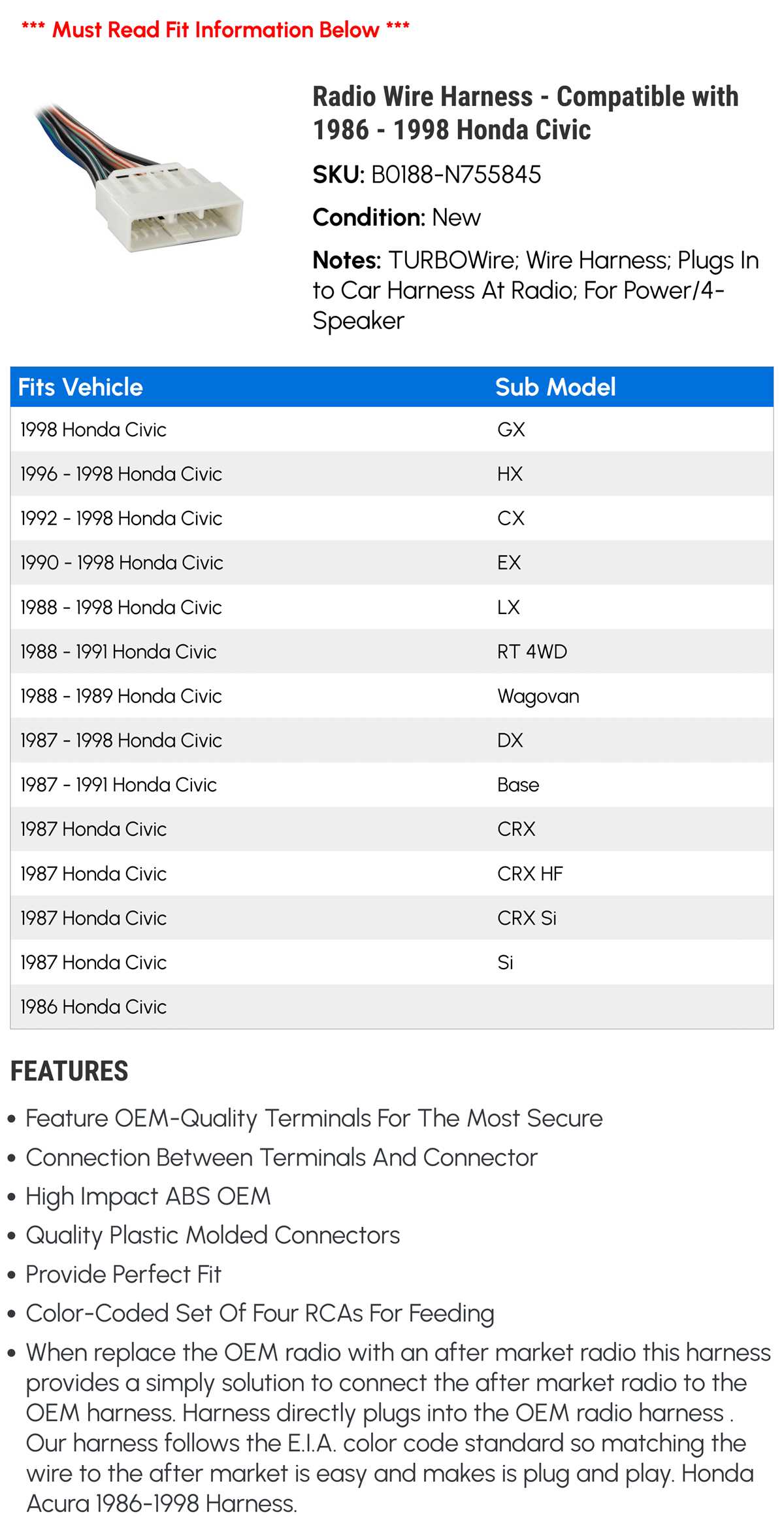 honda civic stereo wiring diagram