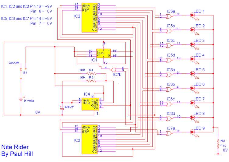 knight rider light circuit diagram