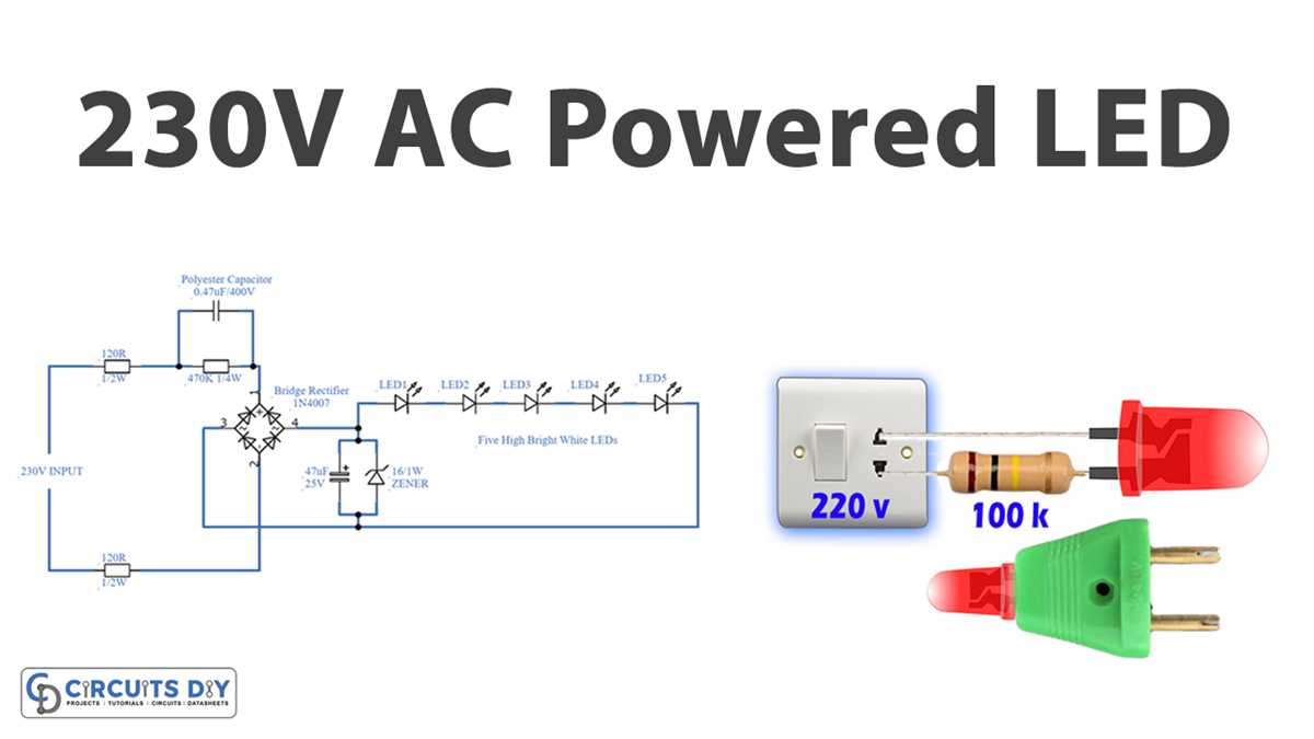 led light circuit diagram 230v