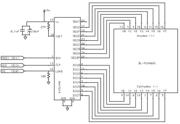 led running message display circuit diagram