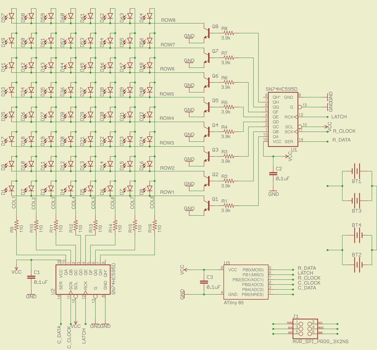 led running message display circuit diagram