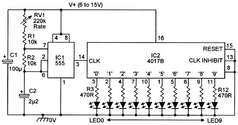 led sequencer circuit diagram