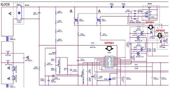 led tv circuit diagram