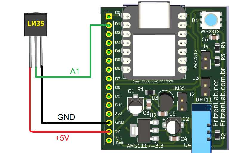 lm35 temperature sensor circuit diagram
