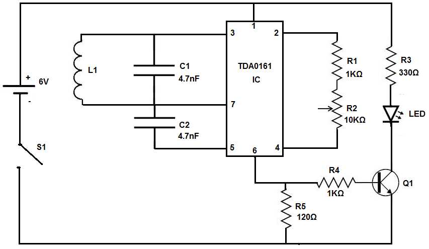 metal detector schematic diagram
