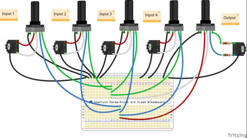 mic mixer schematic diagram