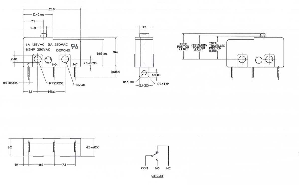 micro switch circuit diagram