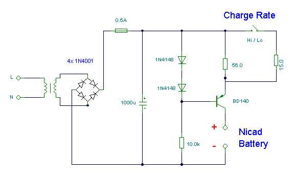nicd battery charger circuit diagram