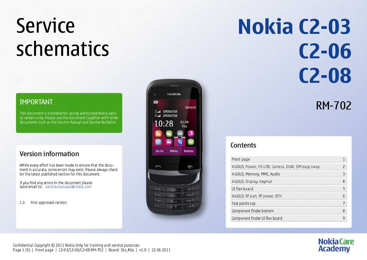 nokia c2 03 schematics diagram free download