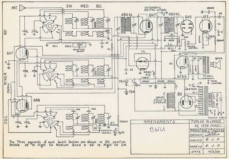 old radio circuit diagram