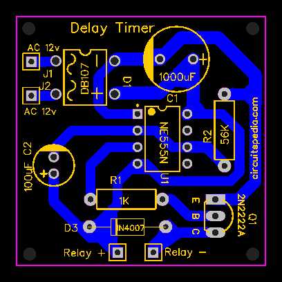 on delay timer circuit diagram