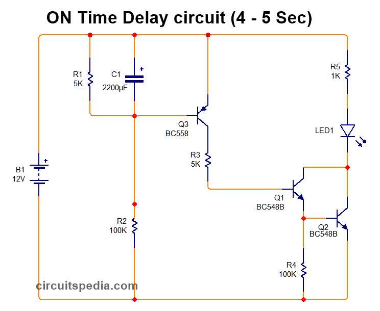 on delay timer circuit diagram