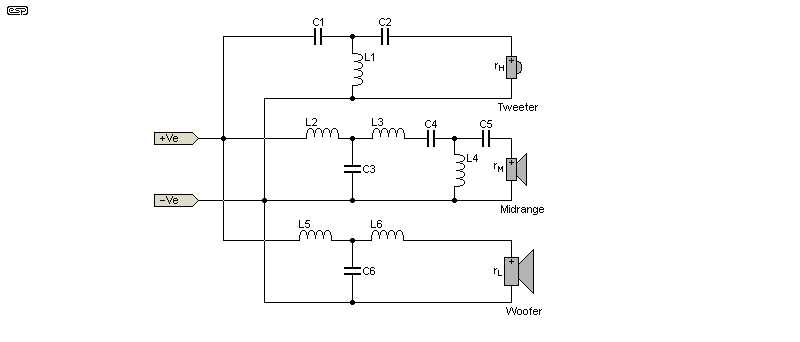 passive subwoofer crossover circuit diagram