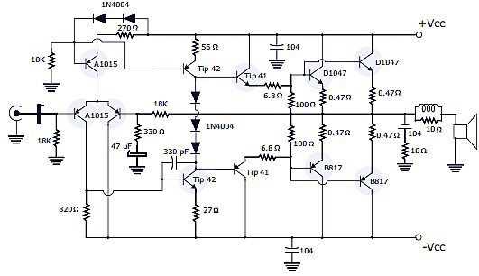 power amp schematic diagram