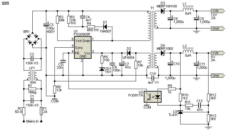 power supply 1000 schematic diagram