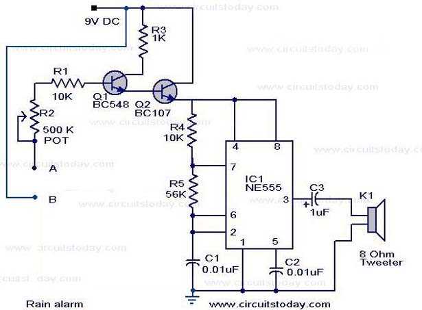 rain detector circuit diagram