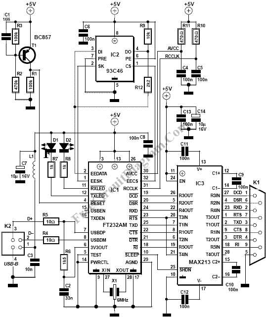 rs422 to rs232 converter circuit diagram
