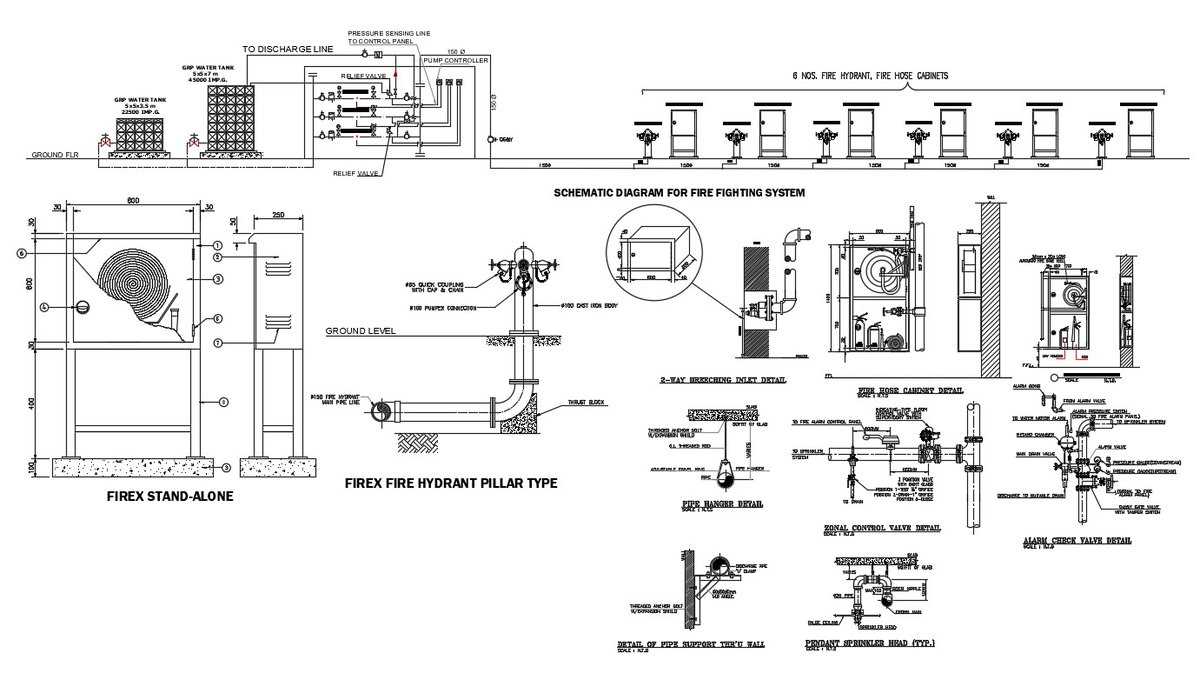 schematic diagram fire hydrant system layout