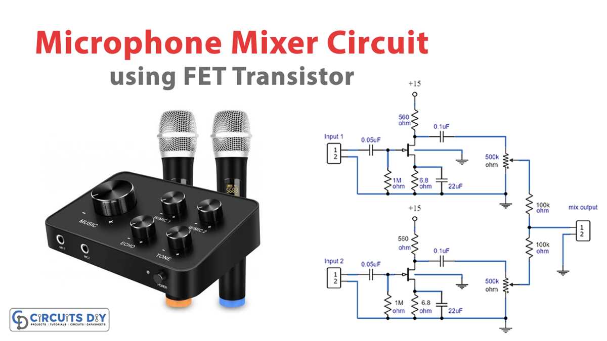 schematic diagram for an audio mixer