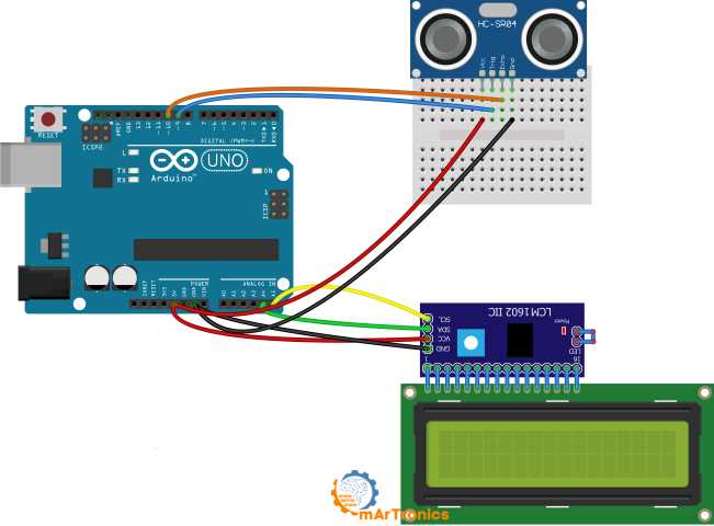 schematic diagram for miniature ultrasonic sensor radar system