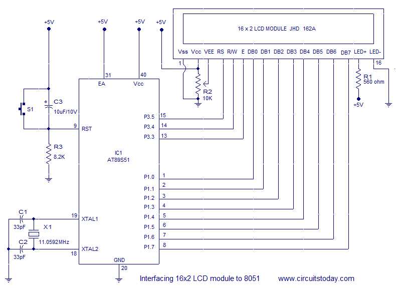 schematic diagram of 8051 microcontroller