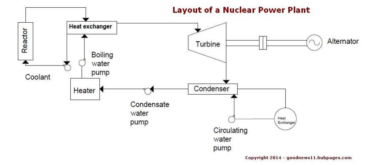 schematic diagram of nuclear power reactor