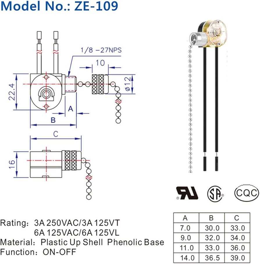 schematic diagram on install pull chain lights