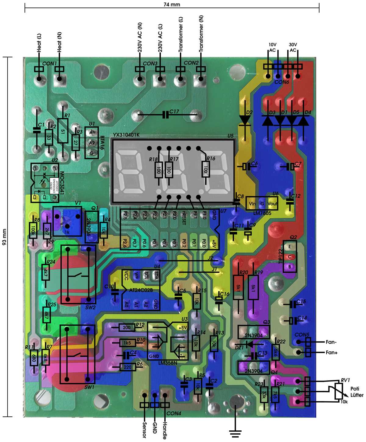 schematic hot air gun circuit diagram