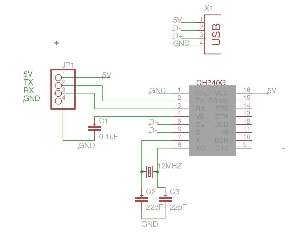 serial to usb converter circuit diagram