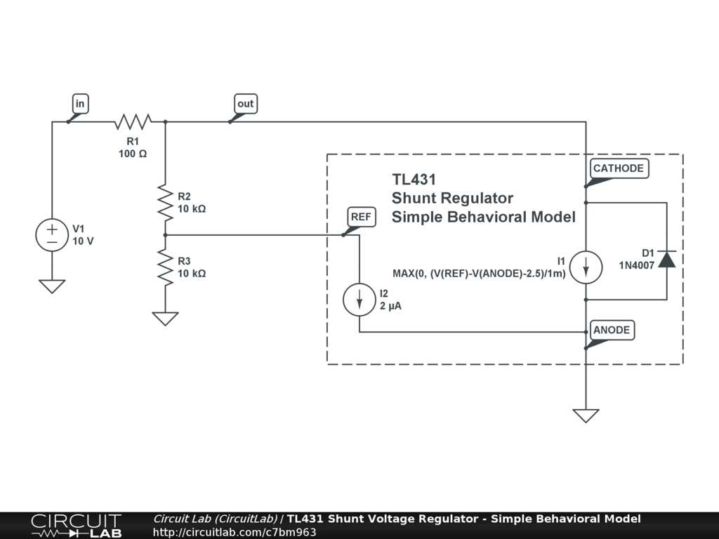 shunt voltage regulator circuit diagram