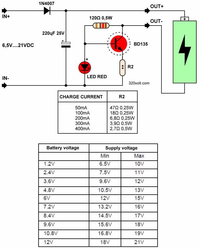 simple 9.6v nimh battery charger schematic diagram