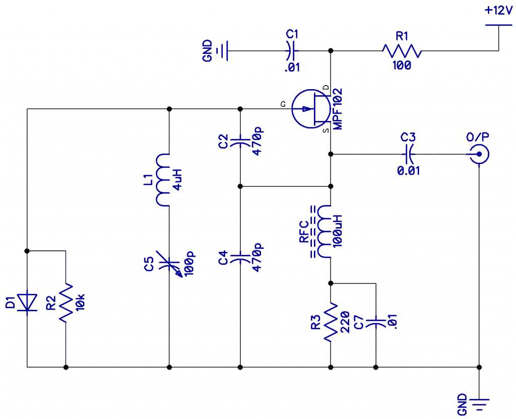 sine wave oscillator circuit diagram