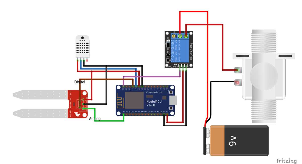 soil moisture sensor arduino circuit diagram
