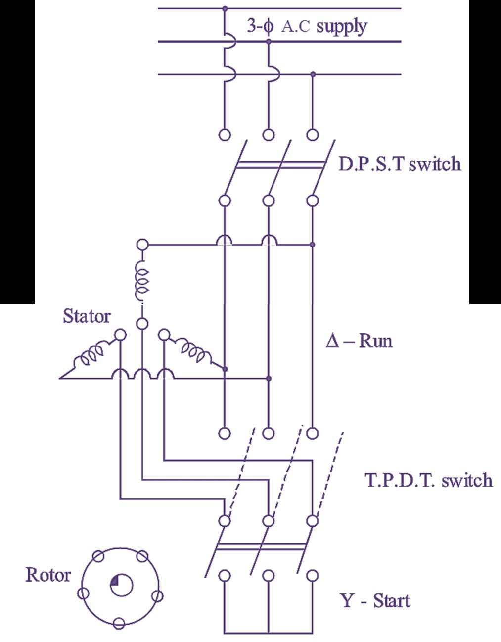 star delta motor circuit diagram