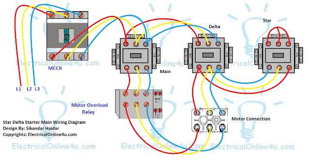 star delta motor circuit diagram