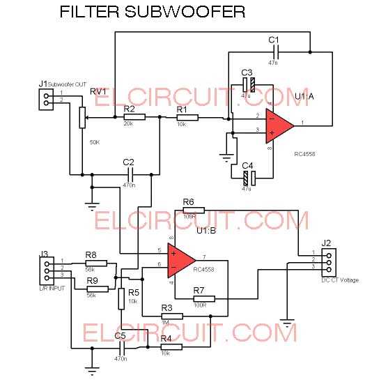 subwoofer filter circuit diagram