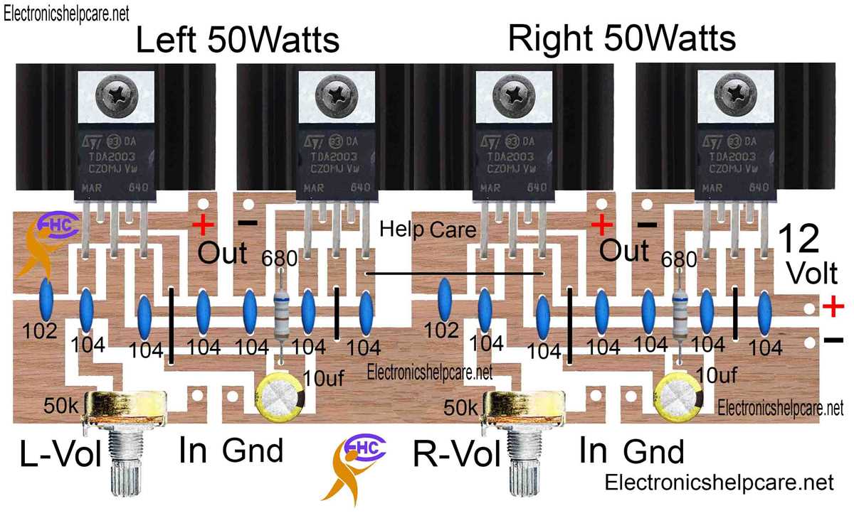 tda2003 bridge amplifier circuit diagram