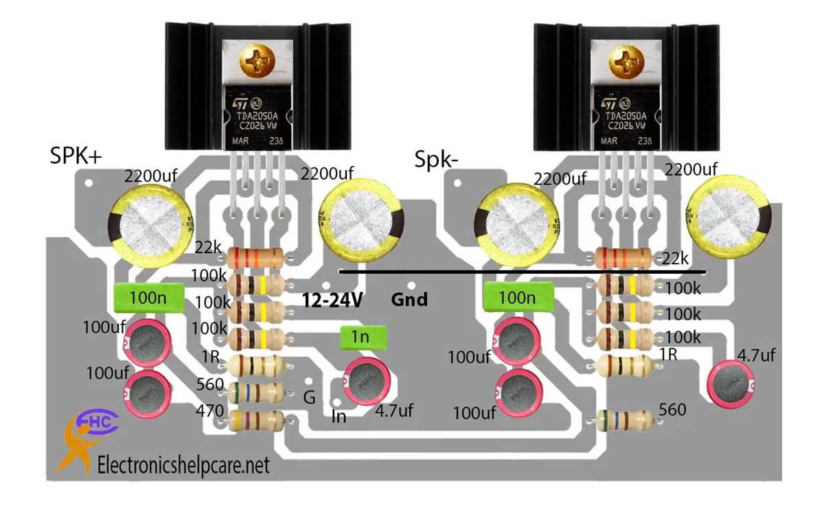 tda2050 amplifier circuit diagram