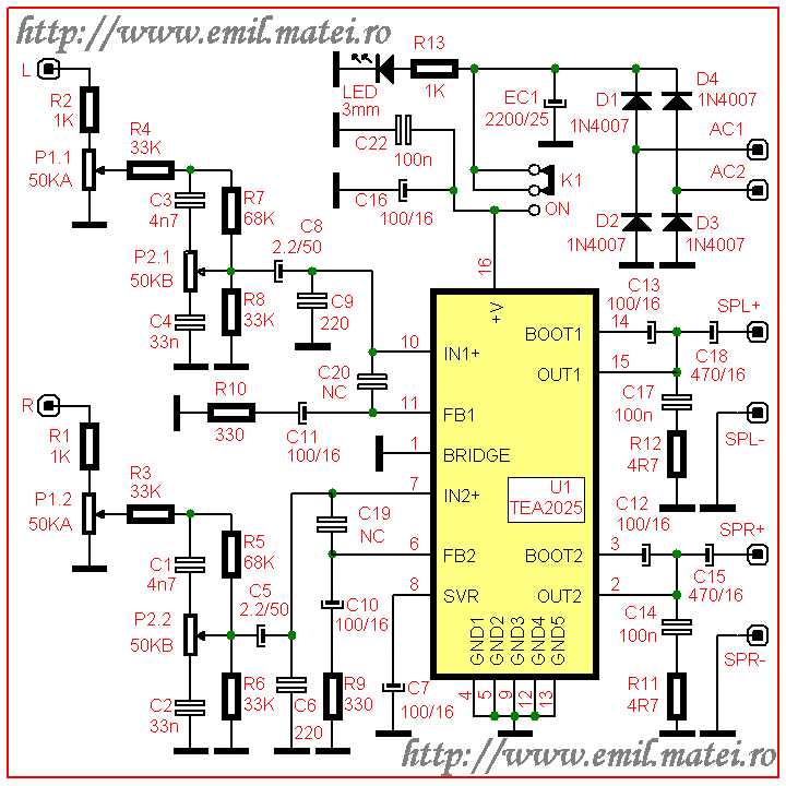 tea2025 amplifier circuit diagram