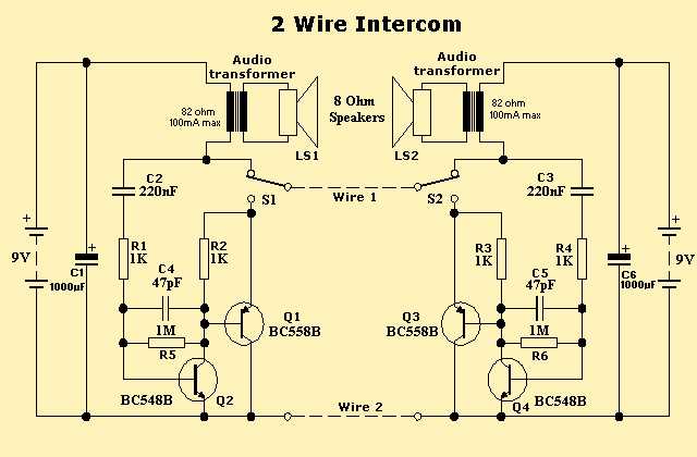 telephone intercom schematic diagram