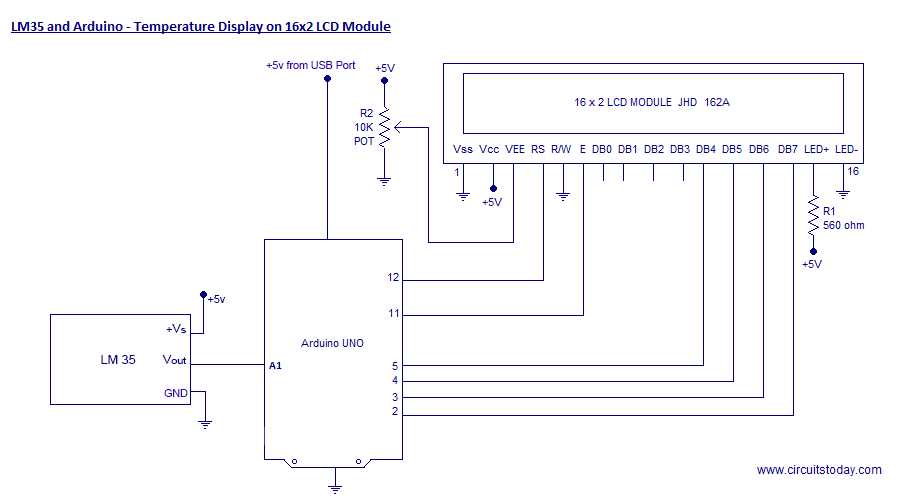 temperature sensor arduino circuit diagram