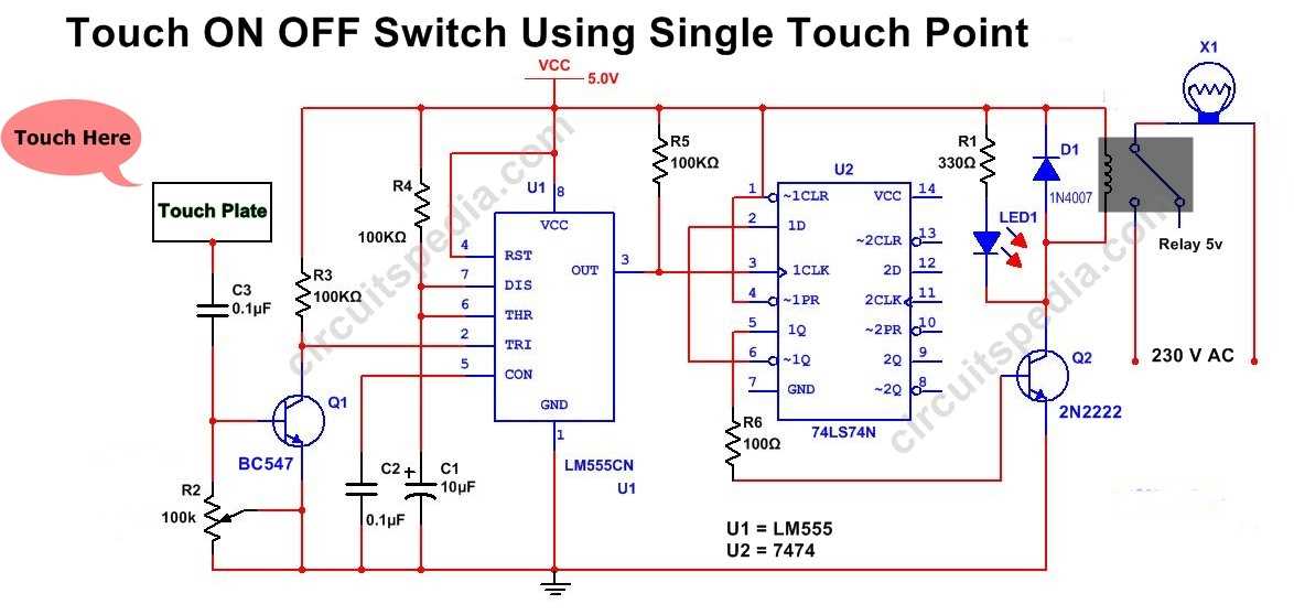 touch switch circuit diagram