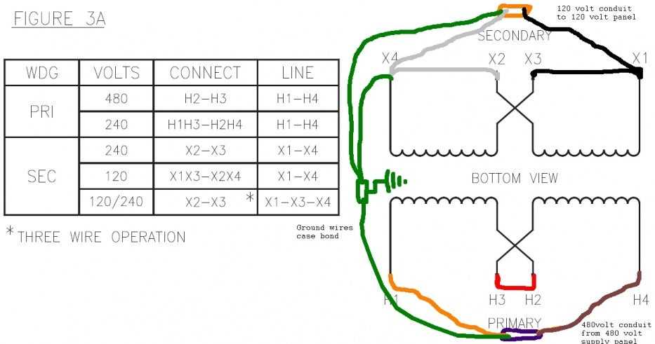 transformer wiring diagram 480 to 240