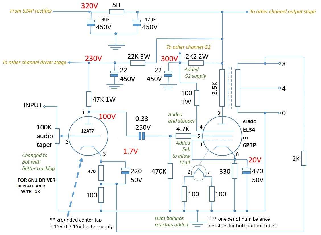 tube amplifier circuit diagram