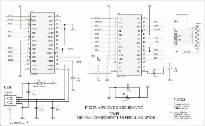 usb to rs232 converter circuit diagram