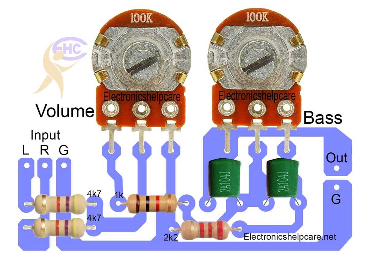 volume bass treble circuit diagram